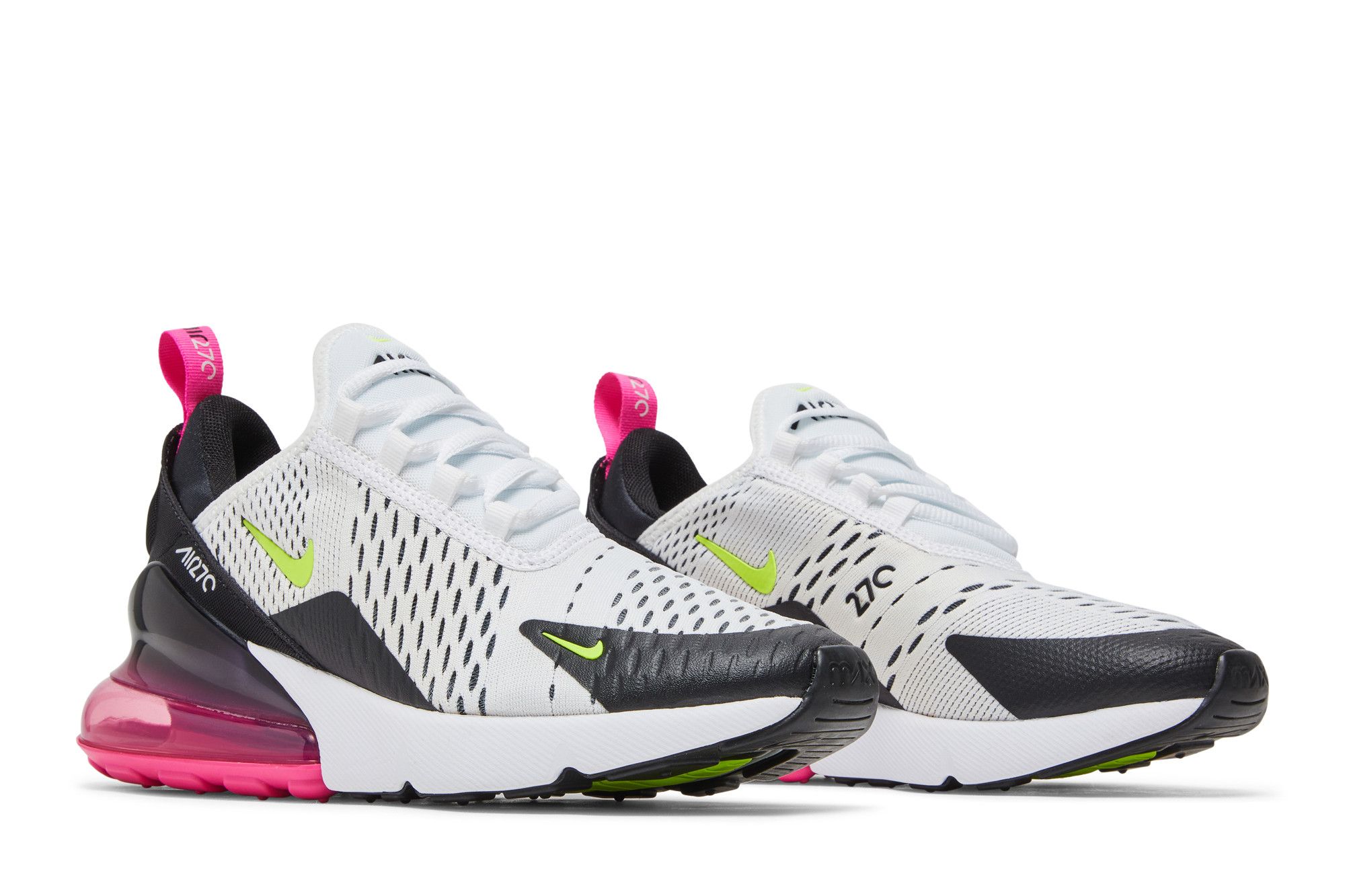 Cheap (Per Ragazzi) Nike Air Max 270 Bianco Nero Laser Fucsia Volt 943345-102