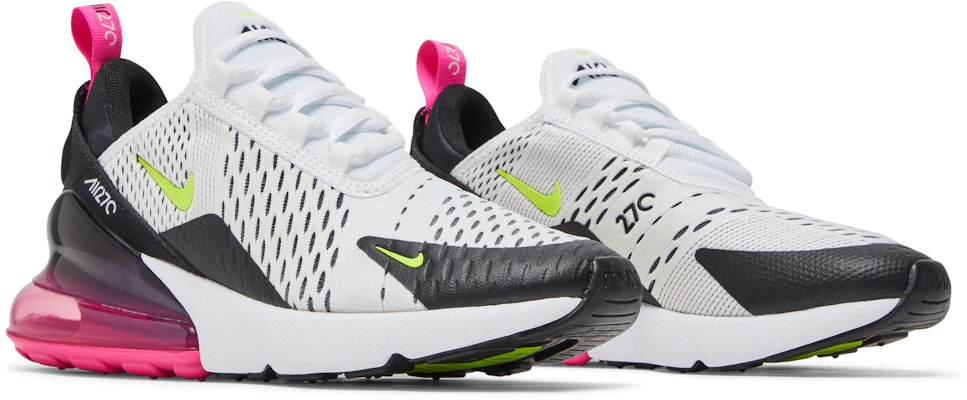 (Per Ragazzi) Nike Air Max 270 Bianco Nero Laser Fucsia Volt 943345-102 Cheap (Per Ragazzi) Nike Air Max 270 Bianco Nero Laser Fucsia Volt 943345-102