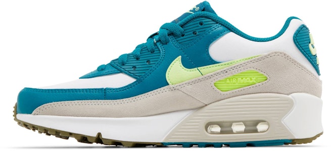 (小童) 耐克 Air Max 90 皮革 '亮松绿色 几乎电光' CD6864-124 Lookbook (小童) 耐克 Air Max 90 皮革 '亮松绿色 几乎电光' CD6864-124