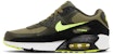 (Kanak-Kanak) Nike Air Max 90 Kulit 'Medium Olive Volt' DV3607-200