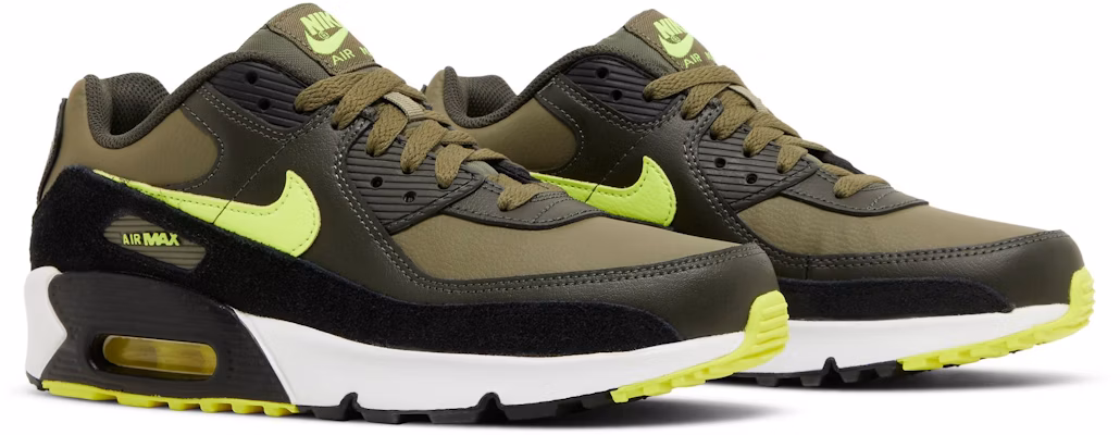 (Grade School) Nike Air Max 90 Leather 'Medium Olive Volt' DV3607-200 Cheap (Grade School) Nike Air Max 90 Leather 'Medium Olive Volt' DV3607-200