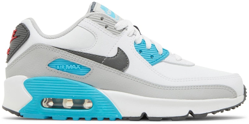 GS ナイキ エア マックス 90 レザー 白/クロリンブルー CD6864-108 Buy GS ナイキ エア マックス 90 レザー 白/クロリンブルー CD6864-108