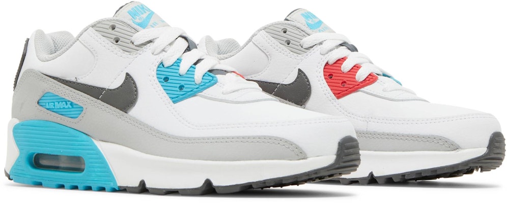 GS ナイキ エア マックス 90 レザー 白/クロリンブルー CD6864-108 Cheap GS ナイキ エア マックス 90 レザー 白/クロリンブルー CD6864-108