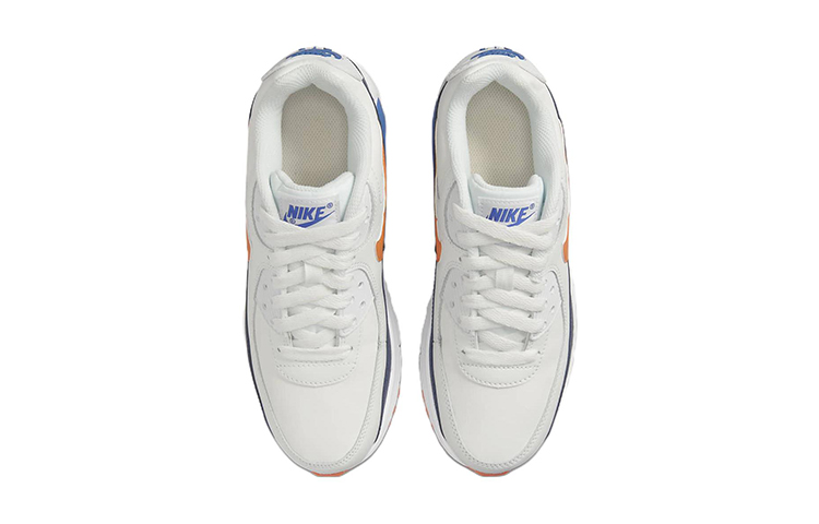Lookbook (大童款) 耐克Air Max 90 皮革 '白色海军蓝橙色' CD6864-120
