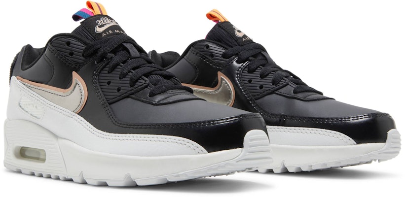 (Grade School) Nike Air Max 90 Leather SE 'Off Noir Metallic Pewter' DJ0414-001 Cheap (Grade School) Nike Air Max 90 Leather SE 'Off Noir Metallic Pewter' DJ0414-001
