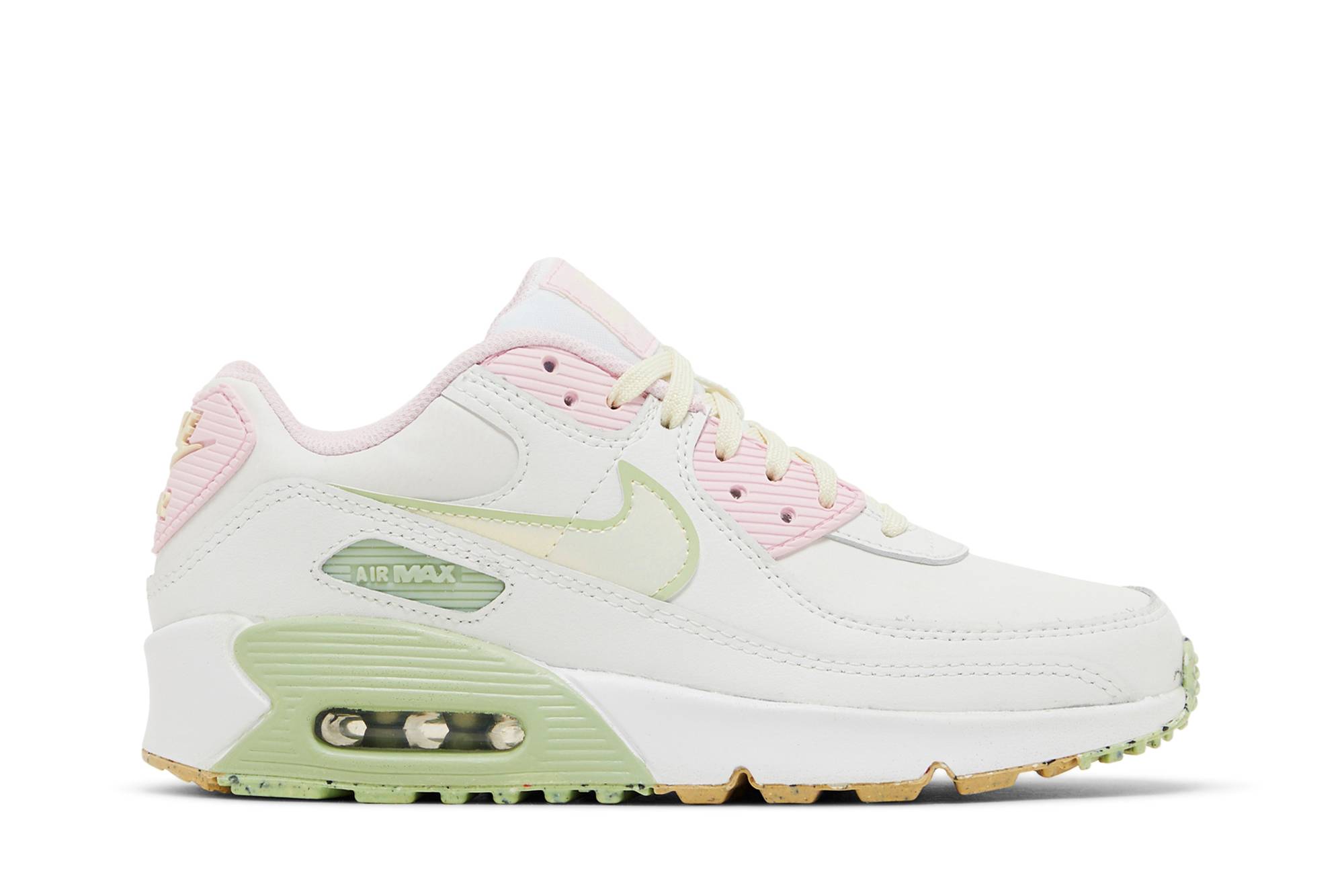 Buy 나이키 에어맥스 90 가죽 SE '화이트 핑크 허니듀' (초등학생) DQ0276-100