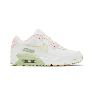 (GS) Nike Air Max 90 Leather SE 'White Pink Foam Honeydew'