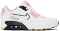 Buy 나이키 에어맥스 90 레더 SE '화이트 핑크 글레이즈' (초등학생) DB0472-100