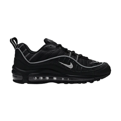 (GS) Nike Air Max 98 'Black Metallic Silver'