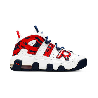 (GS) Nike Air More Uptempo 'White Blue Red Camo'