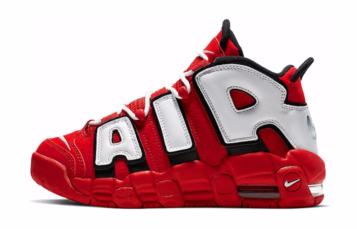 (Grade School) Nike Air More Uptempo University Red Black White CD9402-600