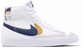 (Grade School) Nike Blazer Mid '77 SE 'Double Swoosh - White Gold Blue Void' DD1847-102 (Grade School) Nike Blazer Mid '77 SE 'Double Swoosh - White Gold Blue Void' DD1847-102