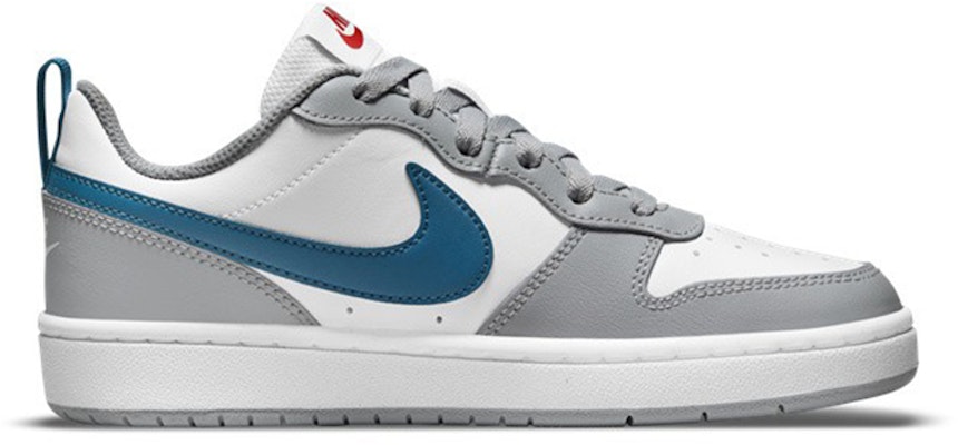 (Kanak-Kanak) Nike Court Borough Low 2 'Putih Kelabu Asap Cerah Marina' BQ5448-117 Order (Kanak-Kanak) Nike Court Borough Low 2 'Putih Kelabu Asap Cerah Marina' BQ5448-117