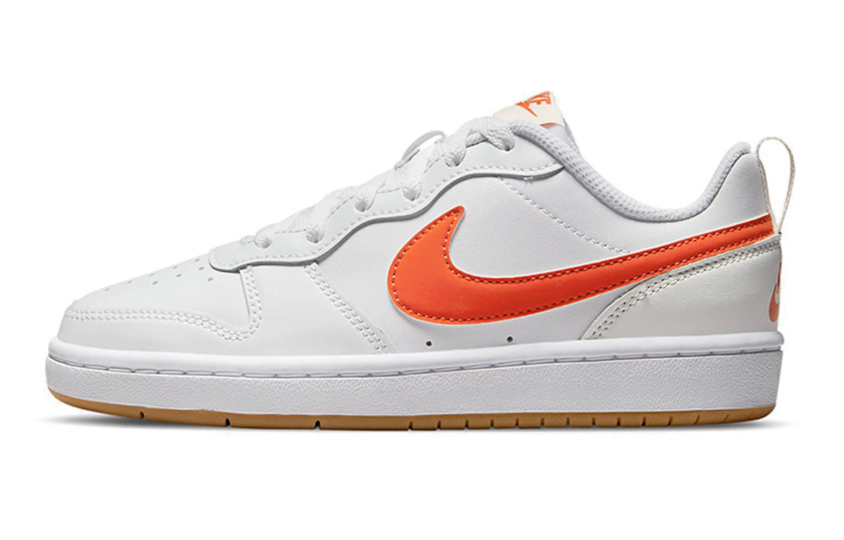 (Grade School) Nike Court Borough Low 2 'White Orange' BQ5448-114