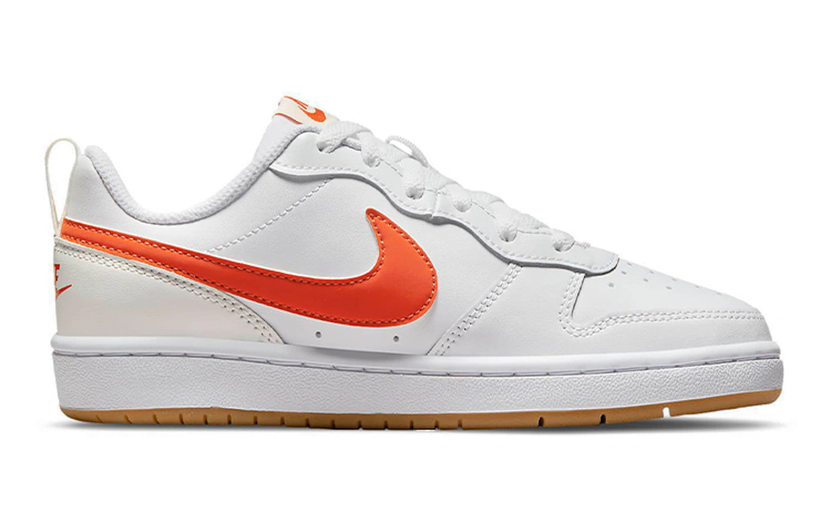 (Grade School) Nike Court Borough Low 2 'White Orange' BQ5448-114