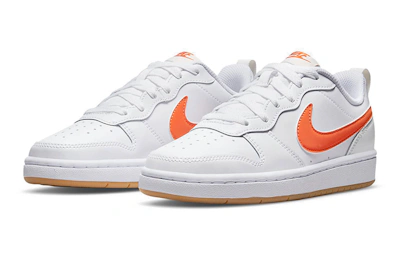 (Grade School) Nike Court Borough Low 2 'White Orange' BQ5448-114