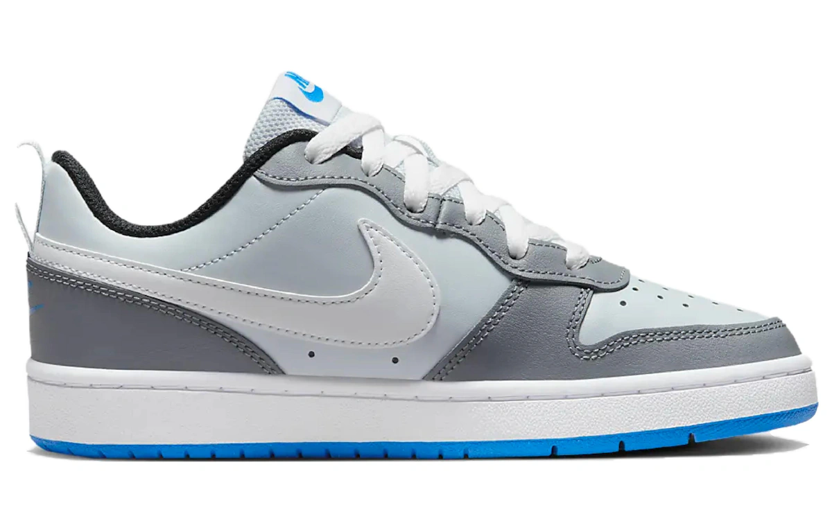 (Grade School) Nike Court Borough Low 2 SE 'Pure Platinum Photo Blue' BQ5448-019