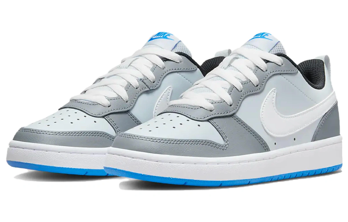 (Grade School) Nike Court Borough Low 2 SE 'Pure Platinum Photo Blue' BQ5448-019