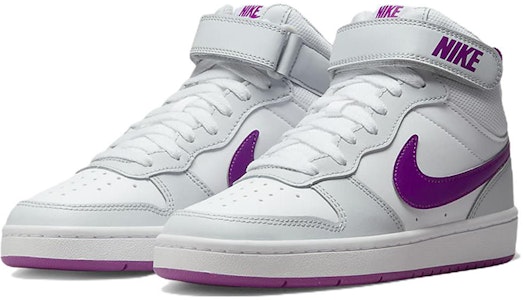 (Para Niños) Nike Court Borough Mid 2 'Puro Platino y Morado Vivo' CD7782-009 Lookbook (Para Niños) Nike Court Borough Mid 2 'Puro Platino y Morado Vivo' CD7782-009