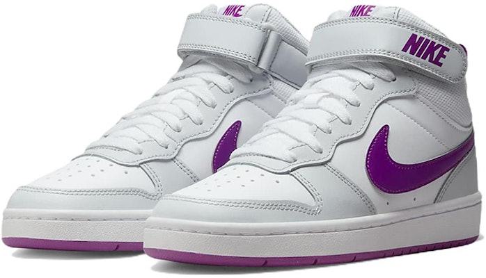 (Sekolah Dasar) Nike Court Borough Mid 2 'Pure Platinum Vivid Purple' CD7782-009 Lookbook (Sekolah Dasar) Nike Court Borough Mid 2 'Pure Platinum Vivid Purple' CD7782-009