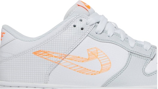 GS ナイキ ダンク LOW "3Dスウッシュ グレー/白/オレンジ" DR0171-100 Order GS ナイキ ダンク LOW "3Dスウッシュ グレー/白/オレンジ" DR0171-100