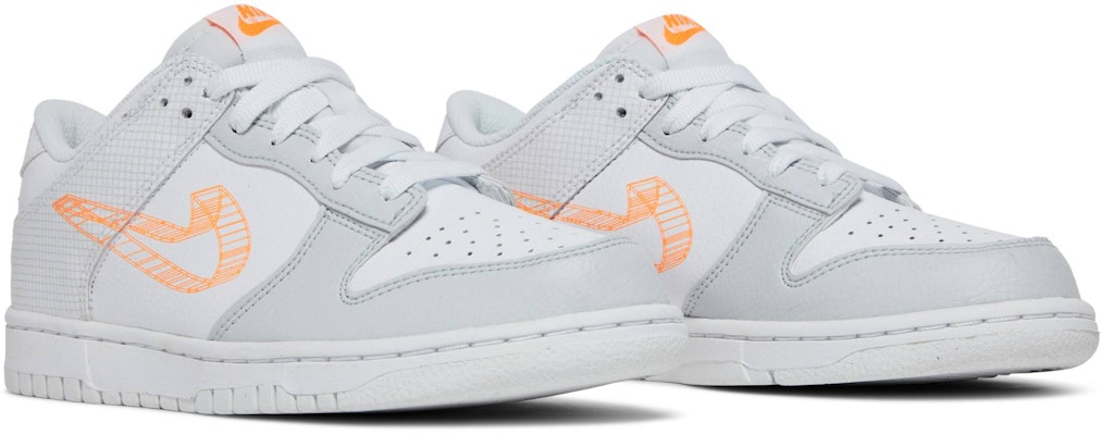 (Niños) Nike Dunk Low '3D Swoosh Gris Blanco Naranja' DR0171-100 Cheap (Niños) Nike Dunk Low '3D Swoosh Gris Blanco Naranja' DR0171-100