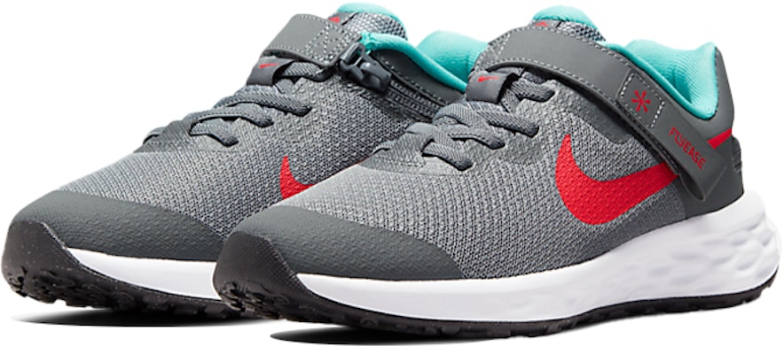 (Sekolah Dasar) Nike Revolution 6 FlyEase 'Abu Asap Merah Siren' DD1113-006 Lookbook (Sekolah Dasar) Nike Revolution 6 FlyEase 'Abu Asap Merah Siren' DD1113-006