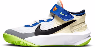 (Grade School) Nike Team Hustle D10 FlyEase 'White Multi-Color' FB1395-101 (Grade School) Nike Team Hustle D10 FlyEase 'White Multi-Color' FB1395-101