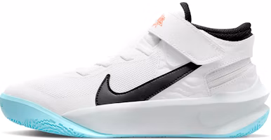(Grade School) Nike Team Hustle D10 FlyEase 'White Black Blue' DD7303-102 (Grade School) Nike Team Hustle D10 FlyEase 'White Black Blue' DD7303-102