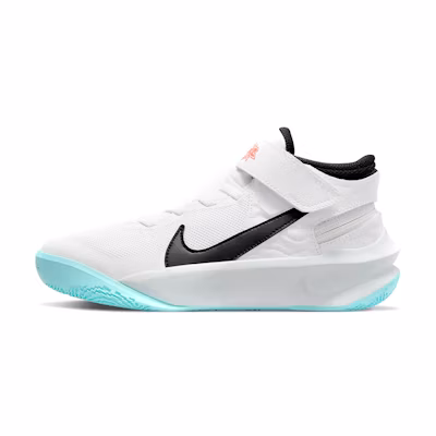 (GS) Nike Team Hustle D10 FlyEase 'White Black Blue'