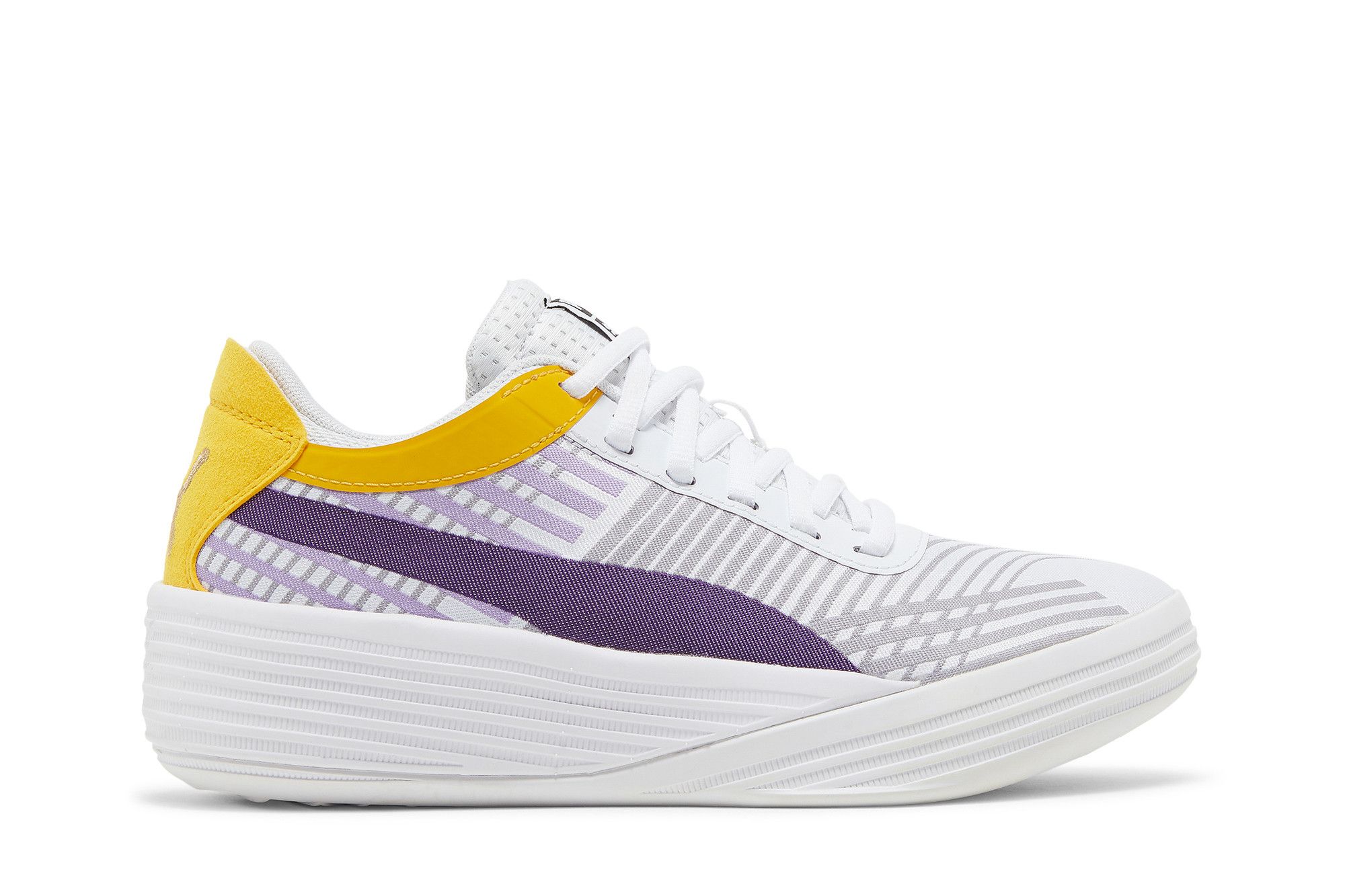 (Grade School) Puma Clyde All-Pro 'White Spectra Yellow' 194367-10