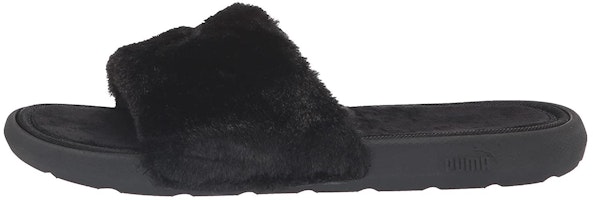 (Grade School) Puma Cool Cat Sport Slide 'Fluffy - Black' 384273-01 (Grade School) Puma Cool Cat Sport Slide 'Fluffy - Black' 384273-01