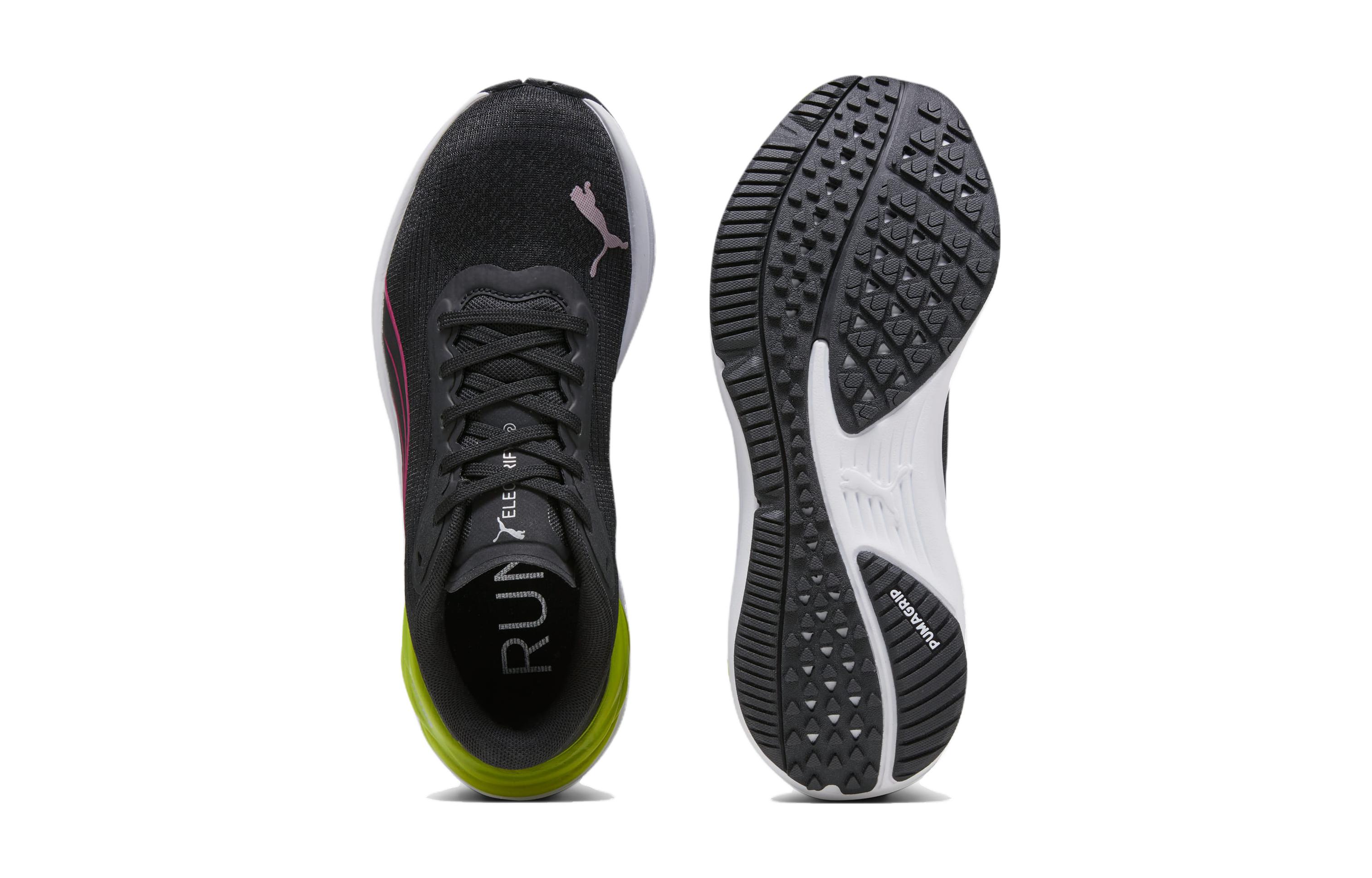 Shop 푸마 일렉트리파이 니트로 3 주니어 '블랙 핑크타스틱' (Puma 일렉트리파이 니트로3 Jr '블랙핑크') 379118-03