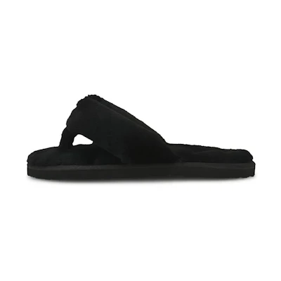 (GS) Puma Fluff Flip Slide 'Black Team Gold'