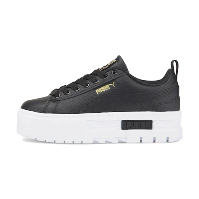 (GS) Puma Mayze Leather 'Black Team Gold'