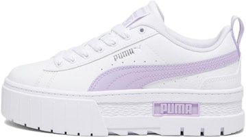 (Grade School) Puma Mayze Leather Big Kid 'White Vivid Violet' 384527-22 (Grade School) Puma Mayze Leather Big Kid 'White Vivid Violet' 384527-22
