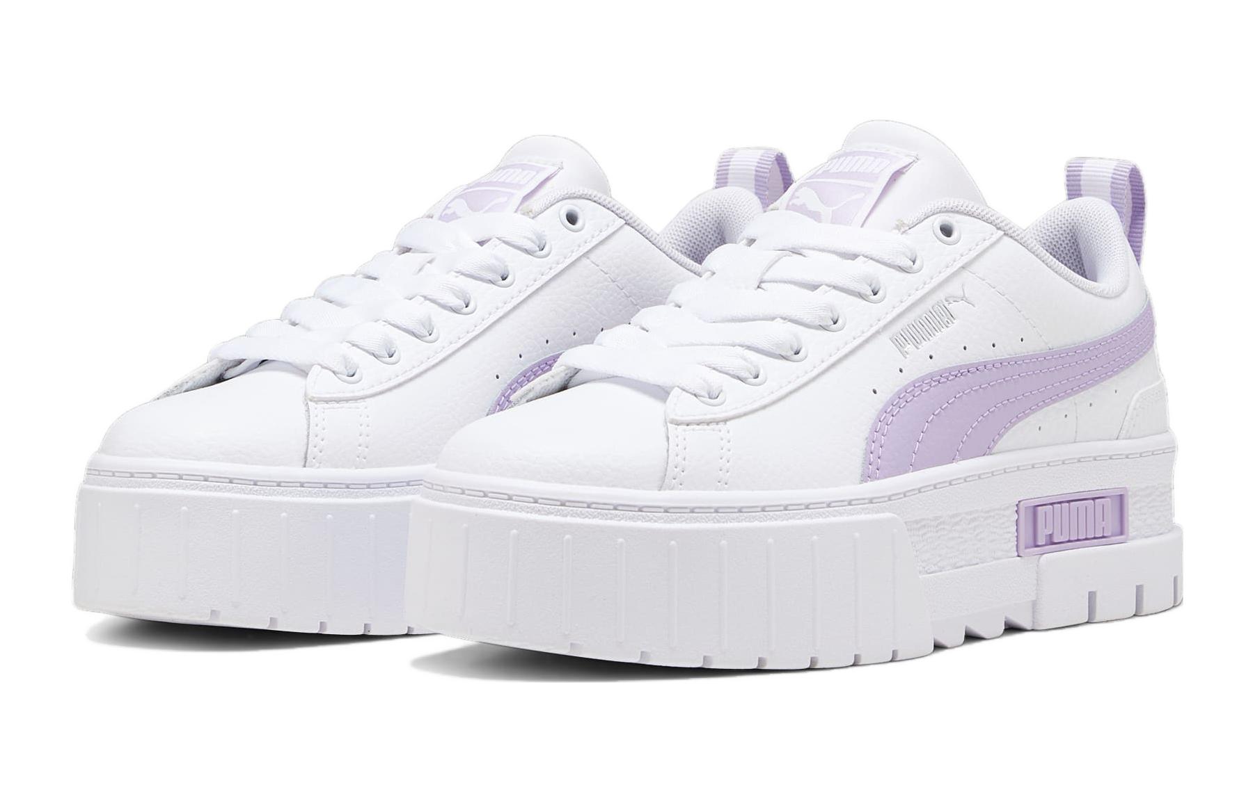 Lookbook (Primaria) Puma Mayze Cuero Niños 'Blanco Violeta Vivo' 384527-22