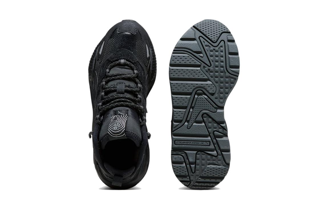 Shop GS プーマ RS-X ハイ ビッグキッズ "ブラックシャドウグレー" 393756-01