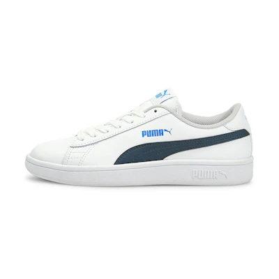 (GS) Puma Smash v2 Leather 'White Intense Blue'