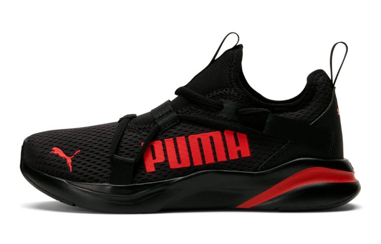 (Grade School) Puma SoftRide Rift Pop 'Black High Risk Red' 194773-05
