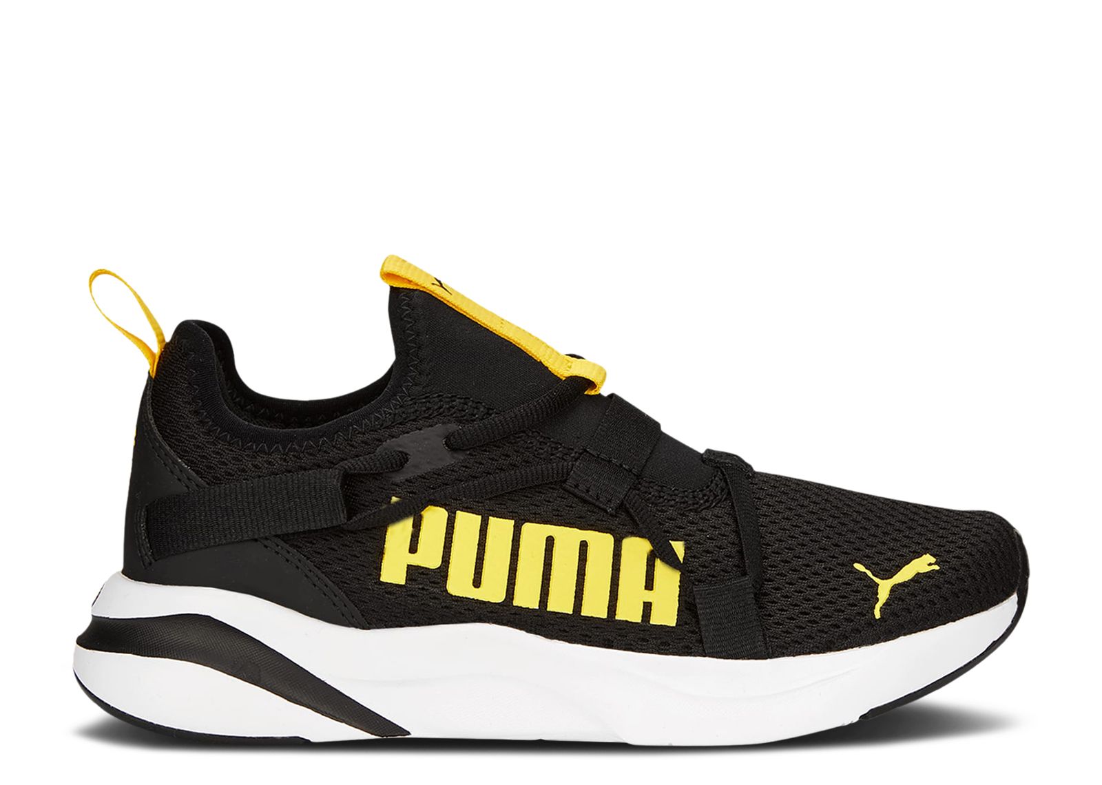 (Grade School) Puma SoftRide Rift Pop 'Black Pelé Yellow' 194773-14