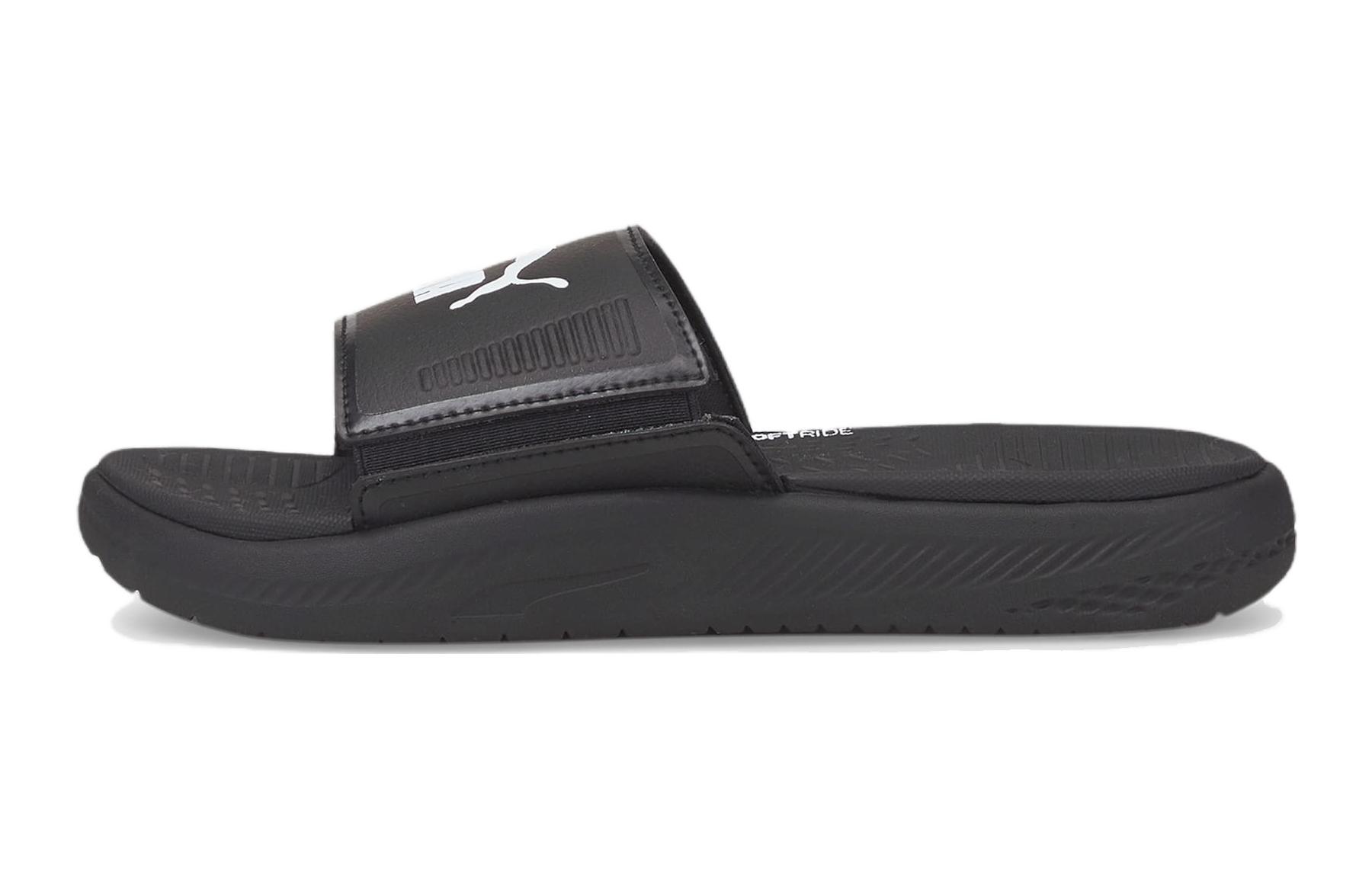 (Grade School) Puma Softride Slide Big Kid 'Black White' 384992-01