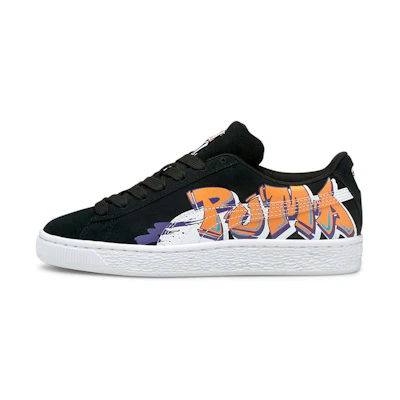 (GS) Puma Suede Street Art 'Black Vibrant Orange'