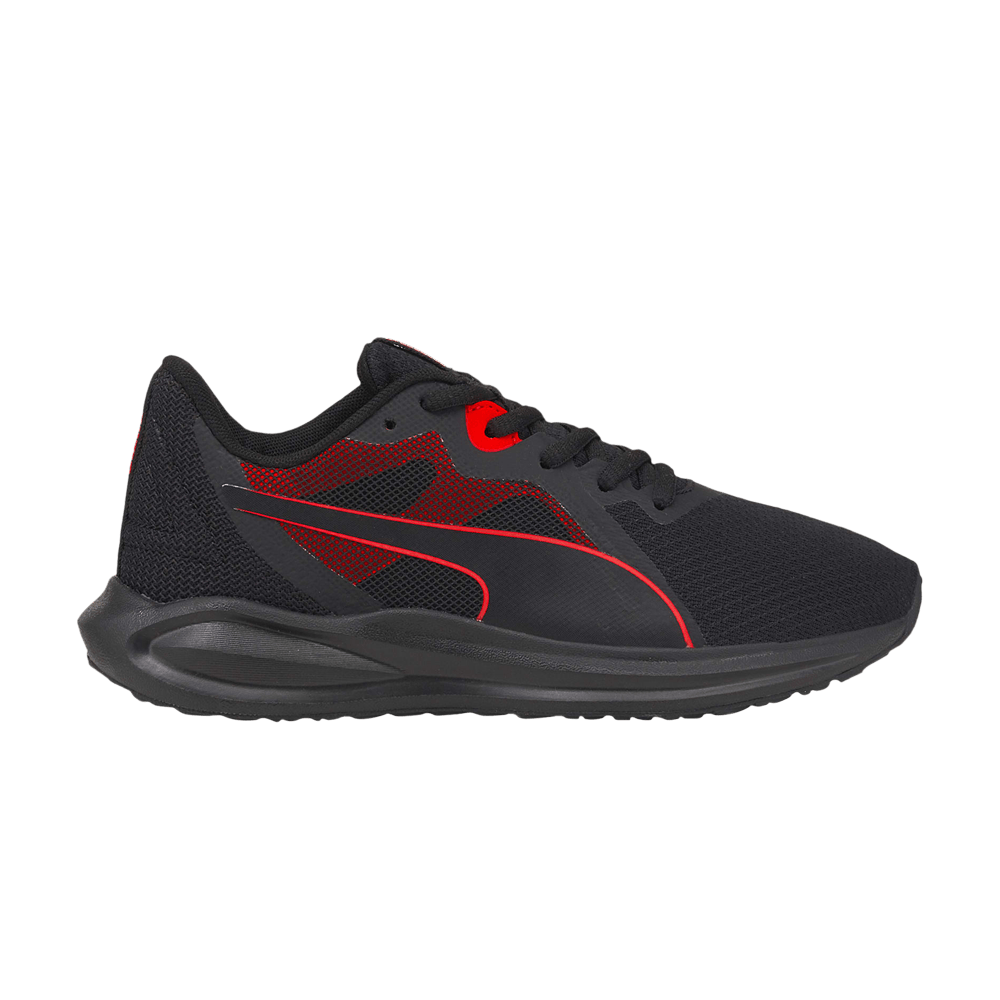 (Grade School) Puma Twitch Runner 'Black High Risk Red' 384537-02