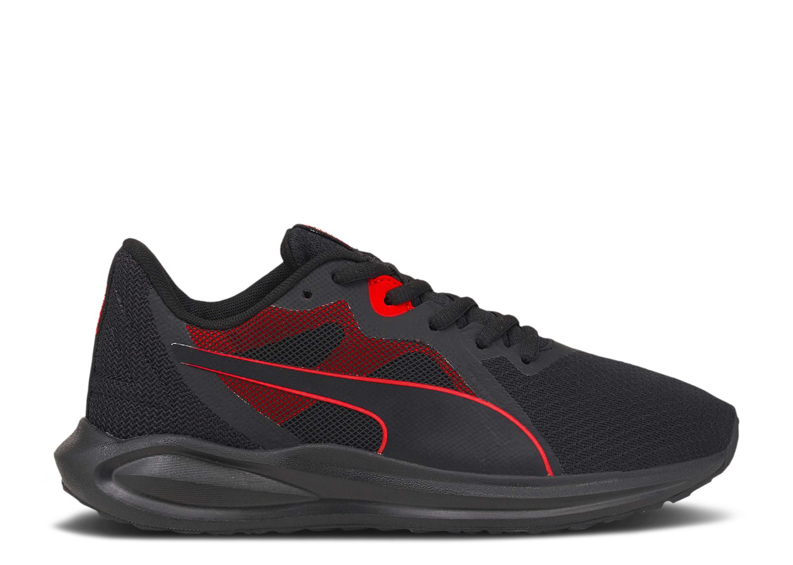 (Grade School) Puma Twitch Runner 'Black High Risk Red' 384537-02