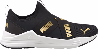 (Grade School) Puma Wired Run Slip-On Big Kid 'Black Team Gold' 381993-02 (Grade School) Puma Wired Run Slip-On Big Kid 'Black Team Gold' 381993-02
