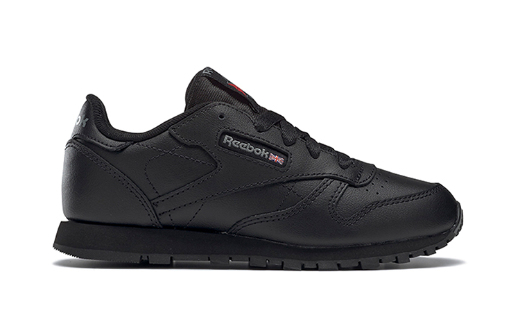 (GS) Reebok Classic Leather Little Kid 'Triple Black' 圖 2