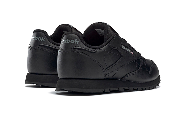 (GS) Reebok Classic Leather Little Kid 'Triple Black' 圖 4