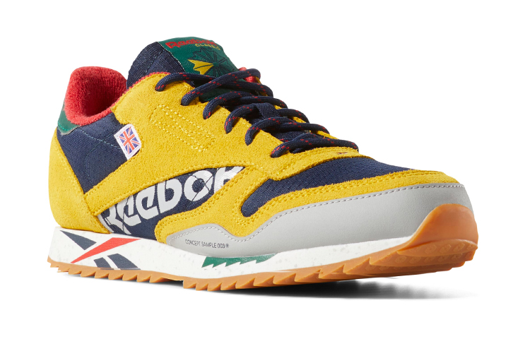 Lookbook （小學）Reebok 經典皮革紋理變形 '黃色海軍藍' DV7452