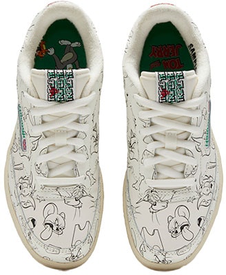 Reebok Club C 85“小学”汤姆与杰瑞 FX4012 Shop Reebok Club C 85“小学”汤姆与杰瑞 FX4012